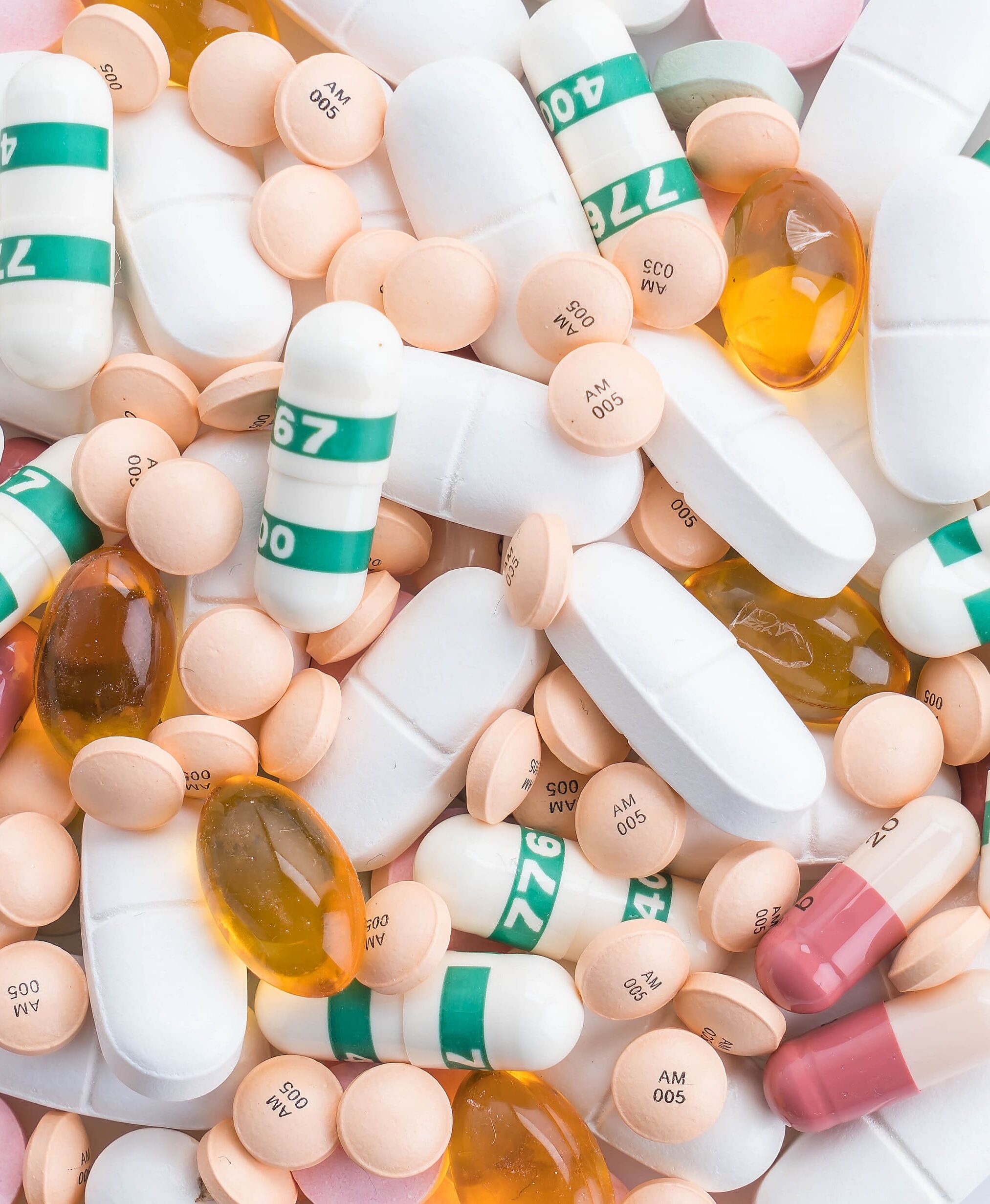 Assorted tablets and capsules